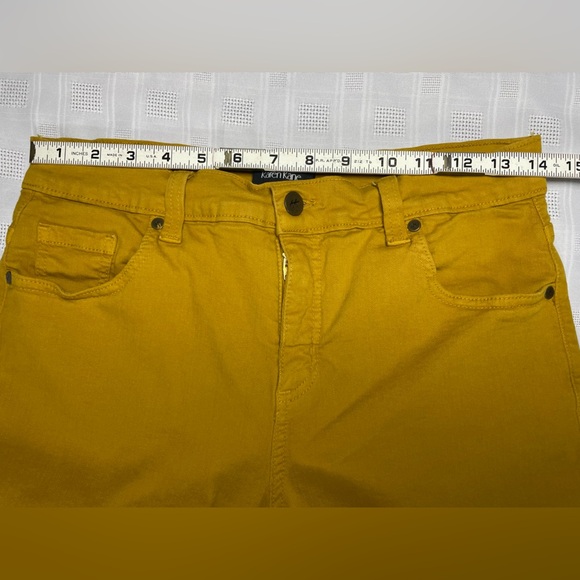 Karen Kane Mustard Yellow Skinny Pants Size 12 Made in USA Stretchy - Picture 14 of 15